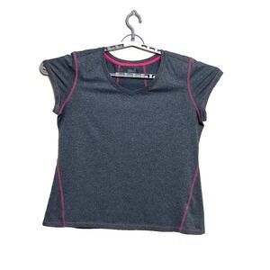 Everlast‎ sport athletic active workout polyester short sleeve gray women top XL